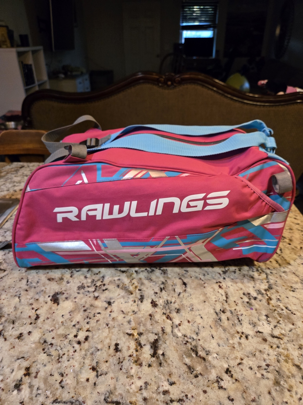 Rawlings Youth T-Ball & Softball Gear Bag - Pink & Blue - 20" Equipment Duffel